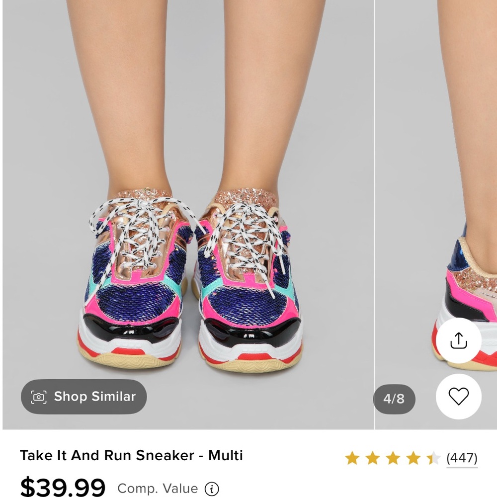 Never Worn; Size 9; Fashion Nova Fashion sneakers